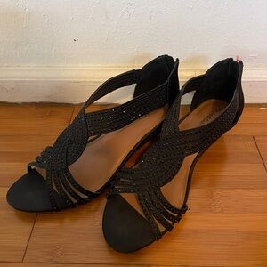 Style & Co. Black Rhinestone Embellished Sandals